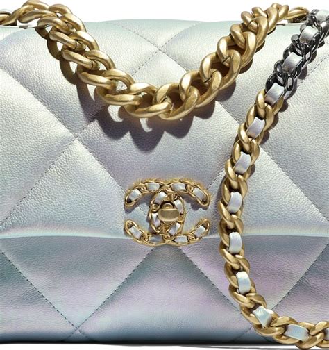 chanel perlescent|iridescent chanel 19 bag.